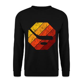 Hockey Ice Hockey Retro Skates Puck Ice - Unisex Sweatshirt - black - Front - Alina (178cm) & Michal (187cm)
