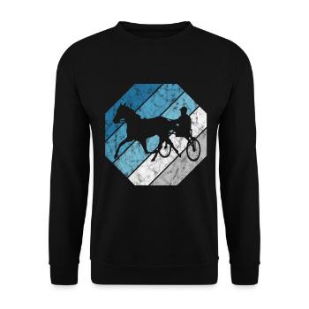 Chevaux de trot Trabrennsport Courses de chevaux - Sweat-shirt Unisexe - noir - Devant - Alina (178cm) & Michal (187cm)