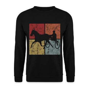 Trotting Horse Equine Trotting Sport Horse Racing - Unisex Sweatshirt - black - Front - Alina (178cm) & Michal (187cm)
