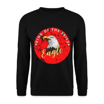 Bald Eagle t Shirt Design - Unisex Sweatshirt - black - Front - Alina (178cm) & Michal (187cm)