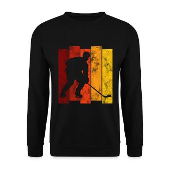 Ice Hockey Ice Hockey Retro Skates Puck Ice - Unisex Sweatshirt - black - Front - Alina (178cm) & Michal (187cm)