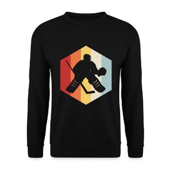 Ice Hockey Ice Hockey Retro Skates Puck Ice - Unisex Sweatshirt - black - Front - Alina (178cm) & Michal (187cm)