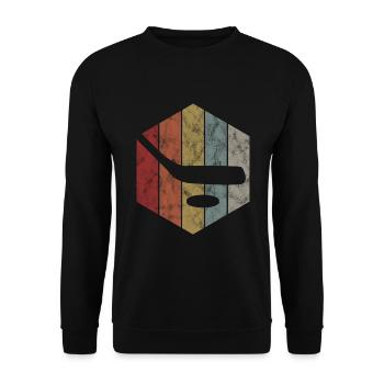 Ice Hockey Ice Hockey Retro Skates Puck Ice - Unisex Sweatshirt - black - Front - Alina (178cm) & Michal (187cm)
