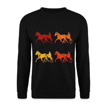 Chevaux de trot Trabrennsport Courses de chevaux - Sweat-shirt Unisexe - noir - Devant - Alina (178cm) & Michal (187cm)