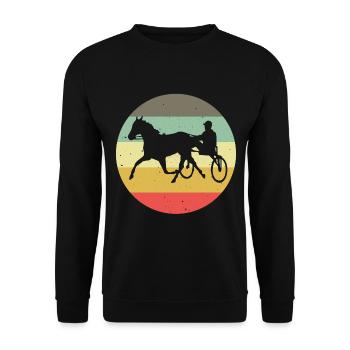 Trabrennen Pferd Pferde Trabrennsport Pferderennen - Unisex Pullover - Schwarz - Vorne - Alina (178cm) & Michal (187cm)