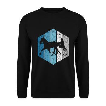 Trotting Horse Horses Trabrennsport Horse Racing - Unisex Sweatshirt - black - Front - Alina (178cm) & Michal (187cm)