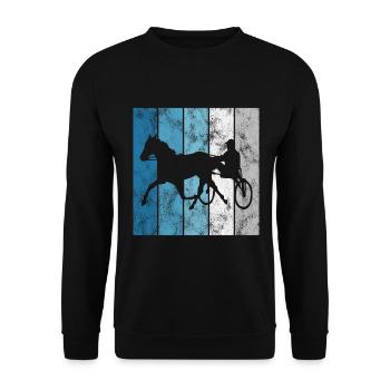 Trotting Horse Horses Trabrennsport Horse Racing - Unisex Sweatshirt - black - Front - Alina (178cm) & Michal (187cm)
