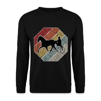 Chevaux de trot Trabrennsport Courses de chevaux - Sweat-shirt Unisexe - noir - Devant - Alina (178cm) & Michal (187cm)