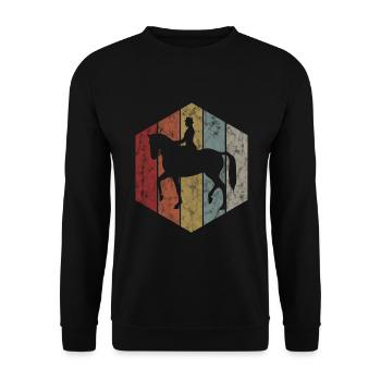 Dressurreiten Dressurreiter Reiten Reiter Pferd - Unisex Pullover - Schwarz - Vorne - Alina (178cm) & Michal (187cm)