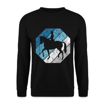 Dressurreiten Dressurreiter Reiten Reiter Pferd - Unisex Pullover - Schwarz - Vorne - Alina (178cm) & Michal (187cm)