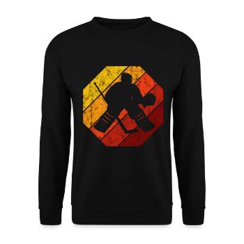 Ice hockey in retro or vintage style for children - Unisex Sweatshirt - black - Front - Alina (178cm) & Michal (187cm)