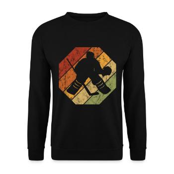 Ice hockey in retro or vintage style for children - Unisex Sweatshirt - black - Front - Alina (178cm) & Michal (187cm)