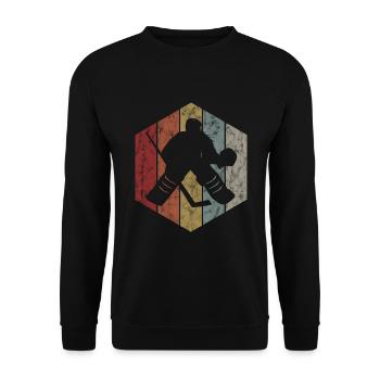 Ice hockey in retro or vintage style for children - Unisex Sweatshirt - black - Front - Alina (178cm) & Michal (187cm)