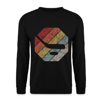 Ice hockey in retro or vintage style for children - Unisex Sweatshirt - black - Front - Alina (178cm) & Michal (187cm)