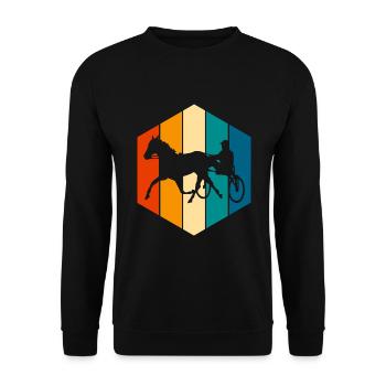 Trotter trotting in retro or vintage style - Unisex Sweatshirt - black - Front - Alina (178cm) & Michal (187cm)