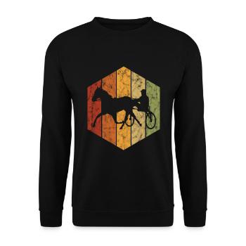 Trotter trotting in retro or vintage style - Unisex Sweatshirt - black - Front - Alina (178cm) & Michal (187cm)