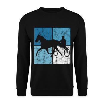 Trotteur trotter dans un style rétro ou vintage - Sweat-shirt Unisexe - noir - Devant - Alina (178cm) & Michal (187cm)