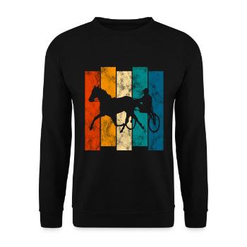 Trotteur trotter dans un style rétro ou vintage - Sweat-shirt Unisexe - noir - Devant - Alina (178cm) & Michal (187cm)