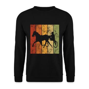 Trotteur trotter dans un style rétro ou vintage - Sweat-shirt Unisexe - noir - Devant - Alina (178cm) & Michal (187cm)