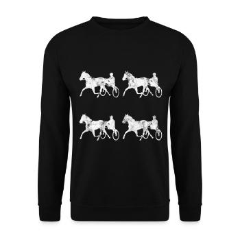 Trotteur trotter dans un style rétro ou vintage - Sweat-shirt Unisexe - noir - Devant - Alina (178cm) & Michal (187cm)