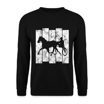 Trotteur trotter dans un style rétro ou vintage - Sweat-shirt Unisexe - noir - Devant - Alina (178cm) & Michal (187cm)