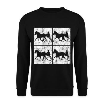 Trotteur trotter dans un style rétro ou vintage - Sweat-shirt Unisexe - noir - Devant - Alina (178cm) & Michal (187cm)