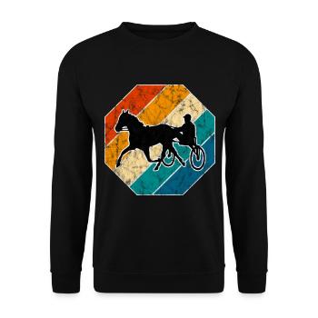 Trotteur trotter dans un style rétro ou vintage - Sweat-shirt Unisexe - noir - Devant - Alina (178cm) & Michal (187cm)
