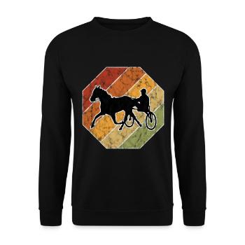 Trotter trotting races in retro or vintage style - Unisex Sweatshirt - black - Front - Alina (178cm) & Michal (187cm)