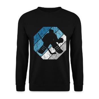 Ice hockey in retro or vintage style for children - Unisex Sweatshirt - black - Front - Alina (178cm) & Michal (187cm)