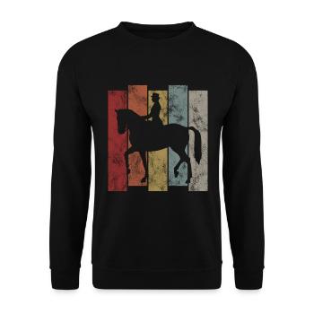 Dressage Cavalier de dressage Cheval d’équitation - Sweat-shirt Unisexe - noir - Devant - Alina (178cm) & Michal (187cm)