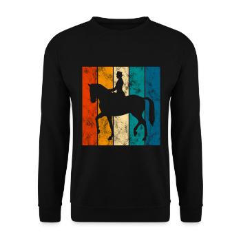 Dressage Cavalier de dressage Cheval d’équitation - Sweat-shirt Unisexe - noir - Devant - Alina (178cm) & Michal (187cm)