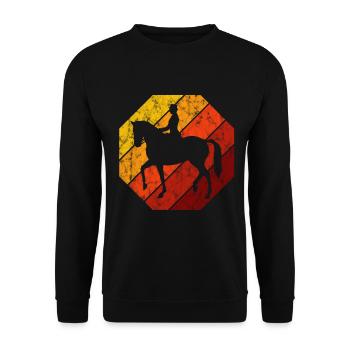 Dressur Dressurreiten Dressurreiter Reiten Pferd - Unisex Pullover - Schwarz - Vorne - Alina (178cm) & Michal (187cm)