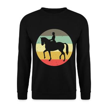 Dressage Cavalier de dressage Cheval d’équitation - Sweat-shirt Unisexe - noir - Devant - Alina (178cm) & Michal (187cm)