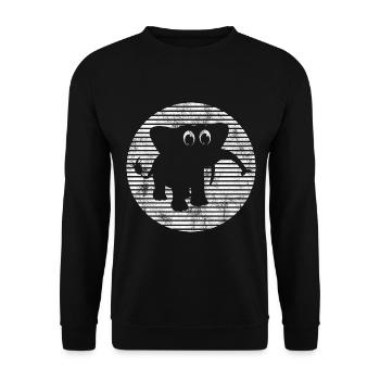 Elefanten Elefant für Kinder - Unisex Pullover - Schwarz - Vorne - Alina (178cm) & Michal (187cm)