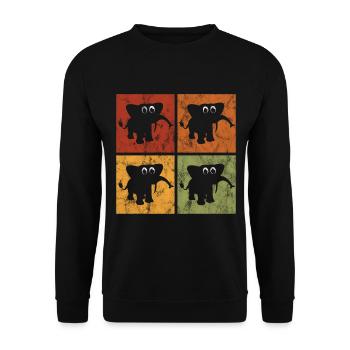 Elefanten Elefant für Kinder - Unisex Pullover - Schwarz - Vorne - Alina (178cm) & Michal (187cm)