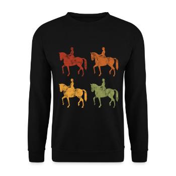 Dressage Cavalier de dressage Cheval d’équitation - Sweat-shirt Unisexe - noir - Devant - Alina (178cm) & Michal (187cm)