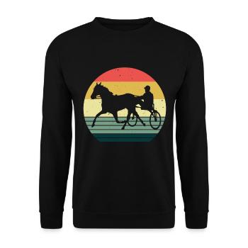Trotter courses de trot dans un style rétro ou vintage - Sweat-shirt Unisexe - noir - Devant - Alina (178cm) & Michal (187cm)