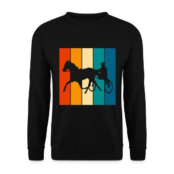 Trotter courses de trot dans un style rétro ou vintage - Sweat-shirt Unisexe - noir - Devant - Alina (178cm) & Michal (187cm)