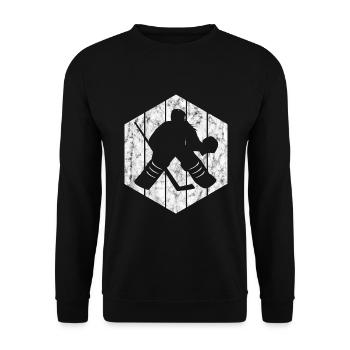 Ice hockey in retro or vintage style for children - Unisex Sweatshirt - black - Front - Alina (178cm) & Michal (187cm)