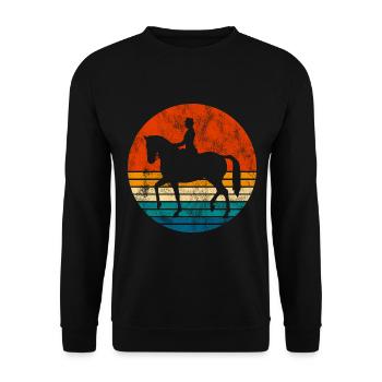 Dressage Cavalier de dressage Cheval d’équitation - Sweat-shirt Unisexe - noir - Devant - Alina (178cm) & Michal (187cm)