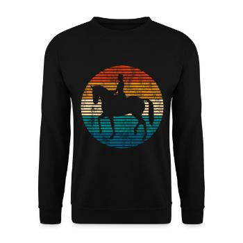 Dressage Cavalier de dressage Cheval d’équitation - Sweat-shirt Unisexe - noir - Devant - Alina (178cm) & Michal (187cm)