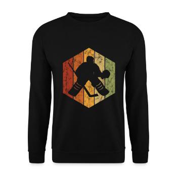 Ice hockey in retro or vintage style for children - Unisex Sweatshirt - black - Front - Alina (178cm) & Michal (187cm)