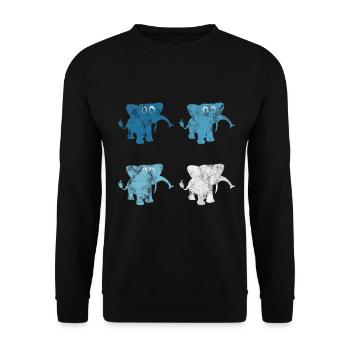 Elefanten Elefant für Kinder - Unisex Pullover - Schwarz - Vorne - Alina (178cm) & Michal (187cm)