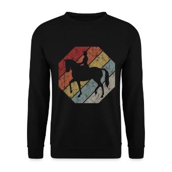 Dressur Dressurreiten Dressurreiter Reiten Pferd - Unisex Pullover - Schwarz - Vorne - Alina (178cm) & Michal (187cm)