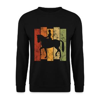 Dressage Cavalier de dressage Cheval d’équitation - Sweat-shirt Unisexe - noir - Devant - Alina (178cm) & Michal (187cm)