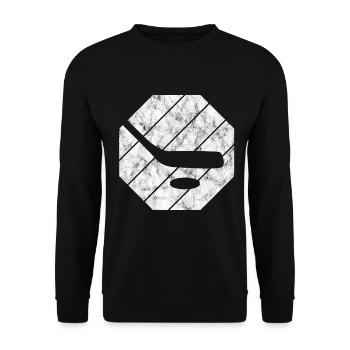 Eishockey im retro oder vintage Style für Kinder - Unisex Sweatshirt - black - Front - Alina (178cm) & Michal (187cm)