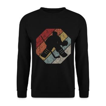 Ice hockey in retro or vintage style for children - Unisex Sweatshirt - black - Front - Alina (178cm) & Michal (187cm)