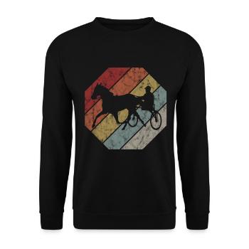 Trotter trotter course de trot dans un style rétro ou vintage - Sweat-shirt Unisexe - noir - Devant - Alina (178cm) & Michal (187cm)