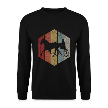 Trotter courses de trot dans un style rétro ou vintage - Sweat-shirt Unisexe - noir - Devant - Alina (178cm) & Michal (187cm)