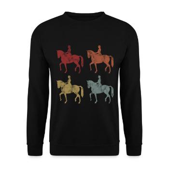 Dressage Cavalier de dressage Cheval d’équitation - Sweat-shirt Unisexe - noir - Devant - Alina (178cm) & Michal (187cm)